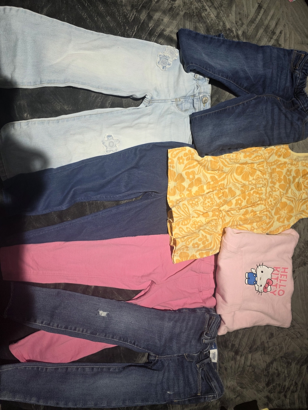 Bundle Of Girl's Size 4t Jean, Leggind, Hoodie, And Dress